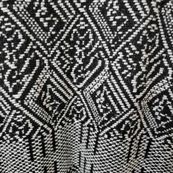 Rafaella Geometric Pattern Open Front Cardigan‎ Womens M Black and White - Picture 7 of 9